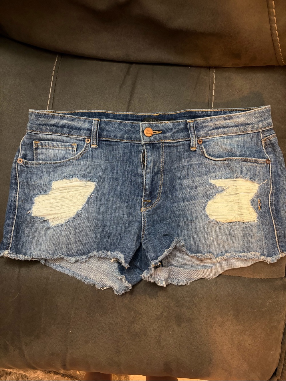 Distressed Denim Women’s Shorts - Blue
